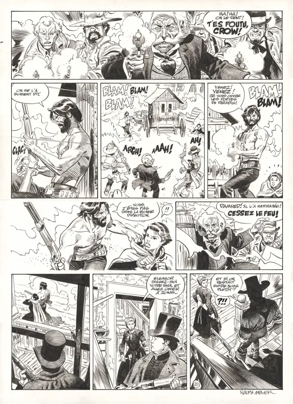Black and white original page, Undertaker, Le Monde selon Oz (T.8), Ralph Meyer