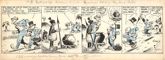 Black and white original page, Mutt and Jeff, Bud Fisher
