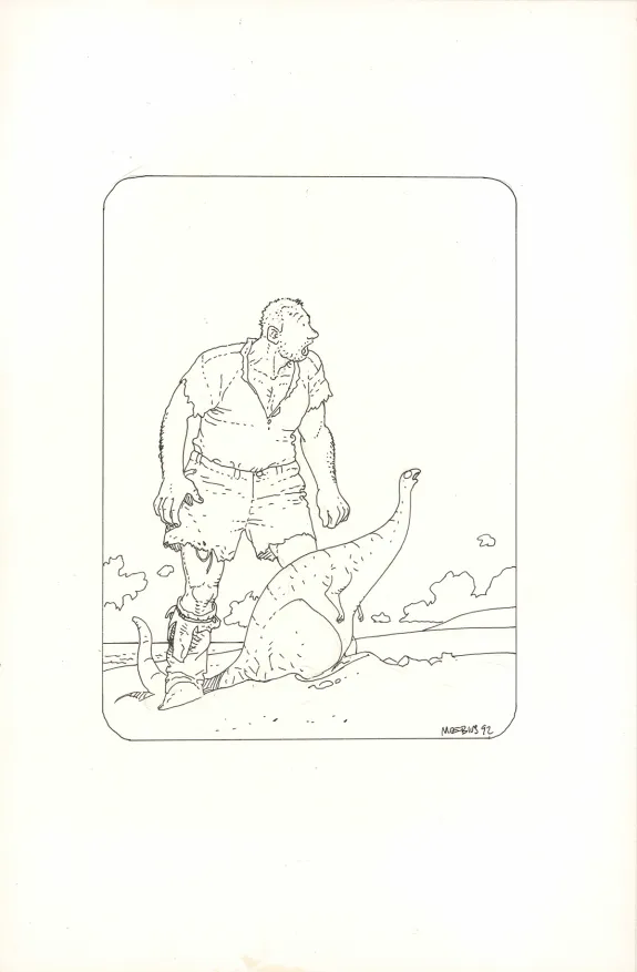 Illustration noir et blanc,  Moebius