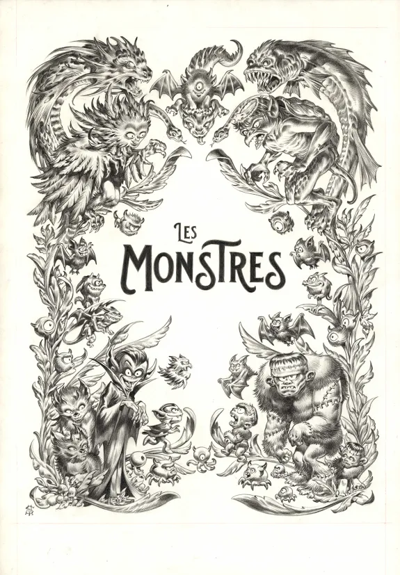 Couverture, L'Encyclopédie du Merveilleux, Les Monstres , Stan Manoukian