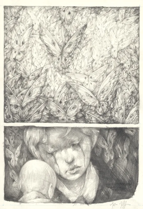 Black and white original page, Marco Mazzoni