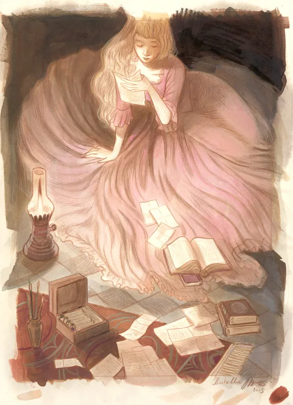 Colored illustration, Hurlevent (Wuthering Heights), Isabella Mazzanti