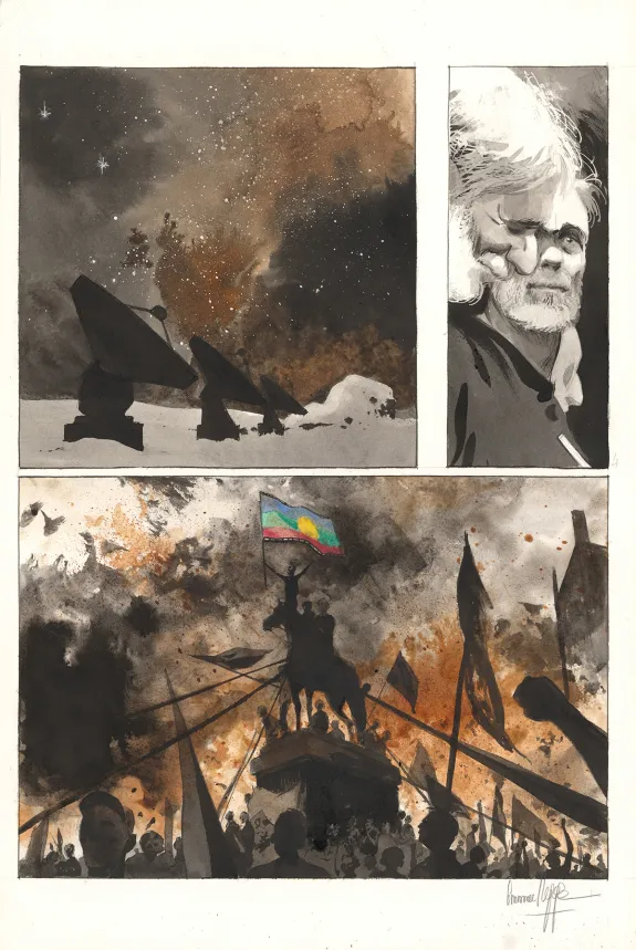Colored original page, Au pied des étoiles, Emmanuel Lepage