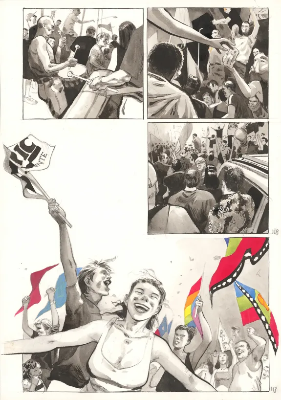 Colored original page, Au pied des étoiles, Emmanuel Lepage