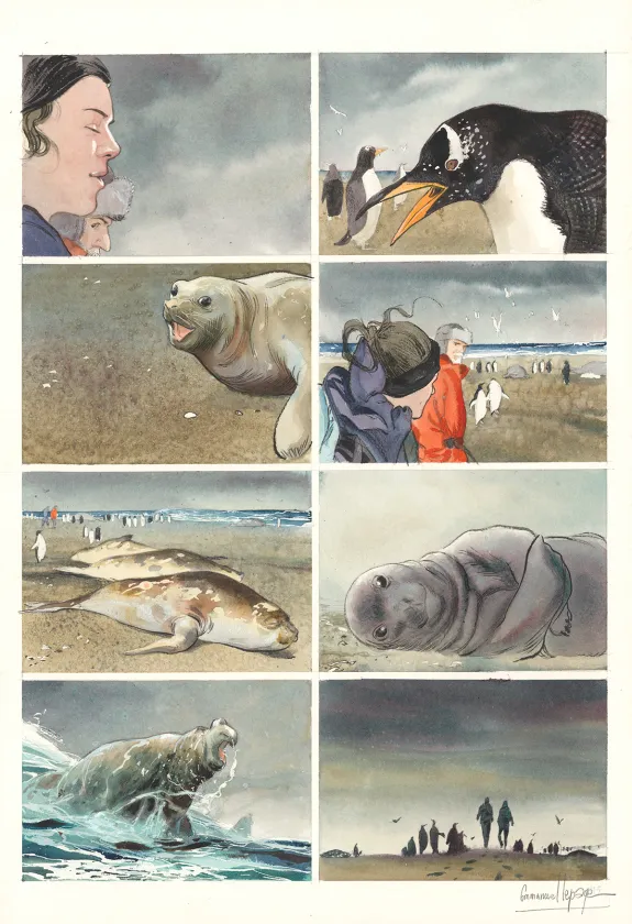 Colored original page, Danser avec le vent, Emmanuel Lepage