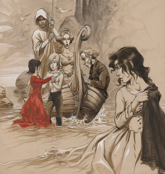 Illustration couleur, Sambre, La Mer vue du Purgatoire... (T.6),  Yslaire