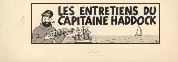 Illustration noir et blanc, Tintin,  Hergé