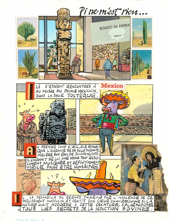 Colored original page, La Vache, Pi ne m'est rien, Johan De Moor