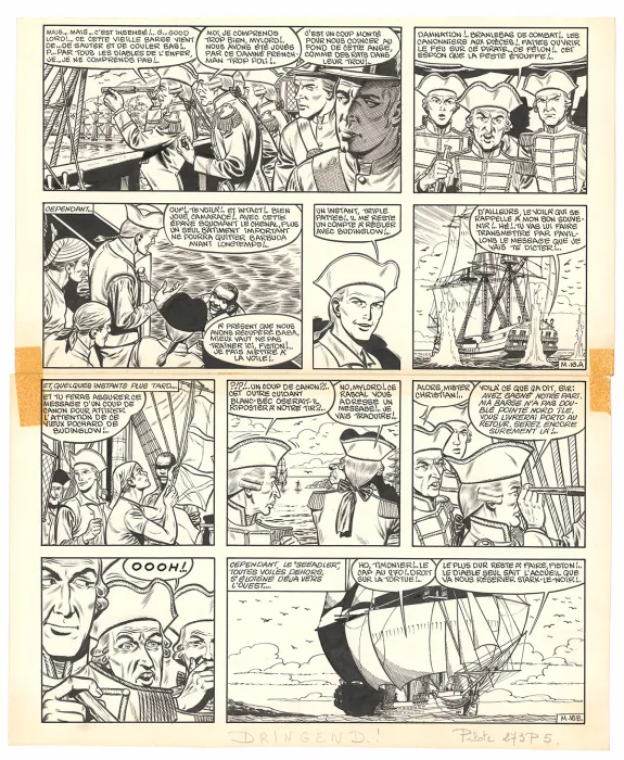 Planche noir et blanc, Barbe-Rouge, Mort ou vif (T.10), Victor Hubinon