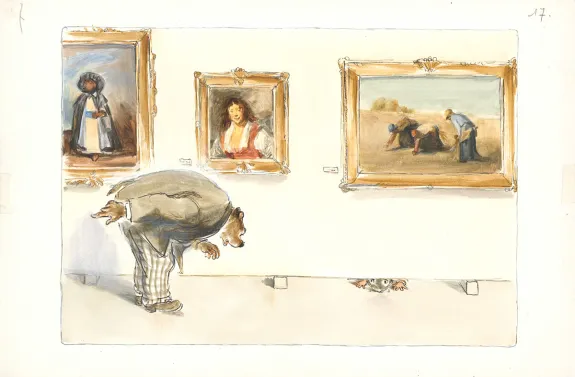 Colored illustration, Ernest et Célestine, Ernest et Célestine au musée, Gabrielle Vincent