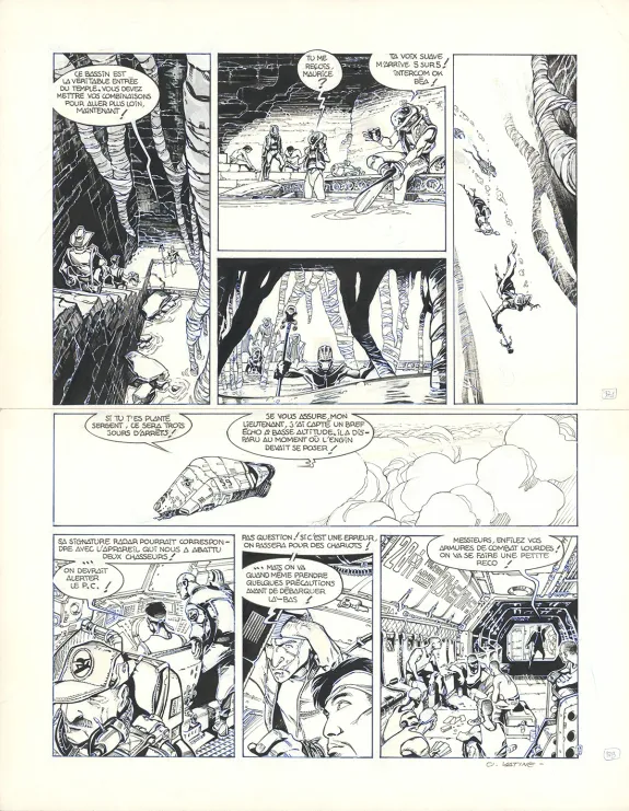Black and white original page, Aquablue, Corail noir (T.4), Olivier Vatine