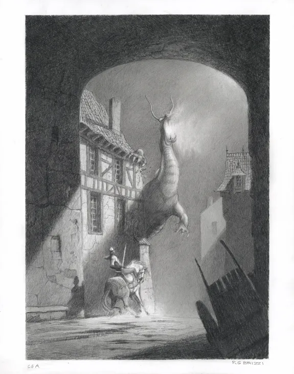 Illustration noir et blanc, Tristan et Iseult, Paul & Gaëtan Brizzi