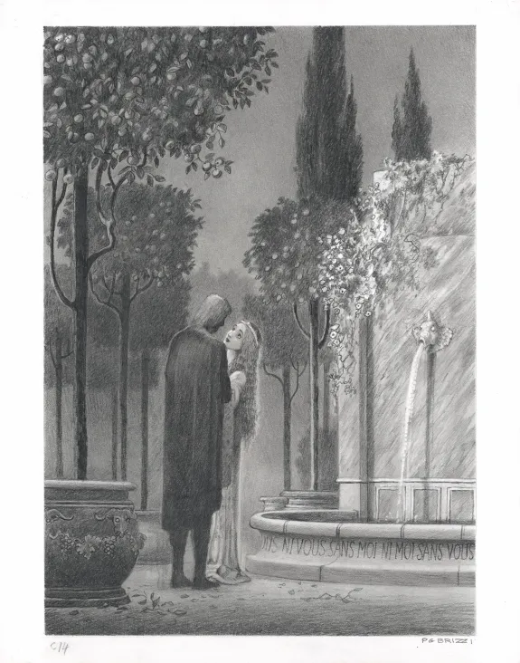 Illustration noir et blanc, Tristan et Iseult, Paul & Gaëtan Brizzi
