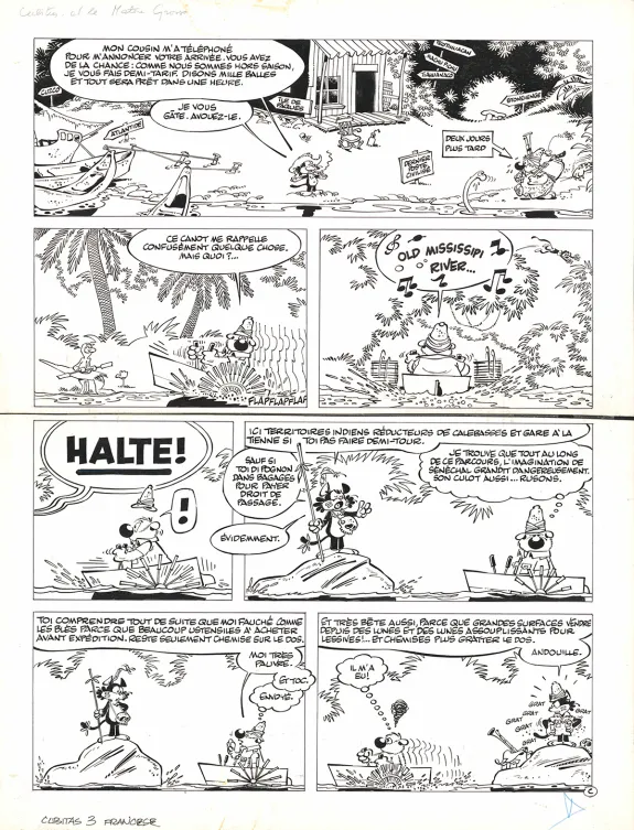 Planche noir et blanc, Cubitus,  Dupa