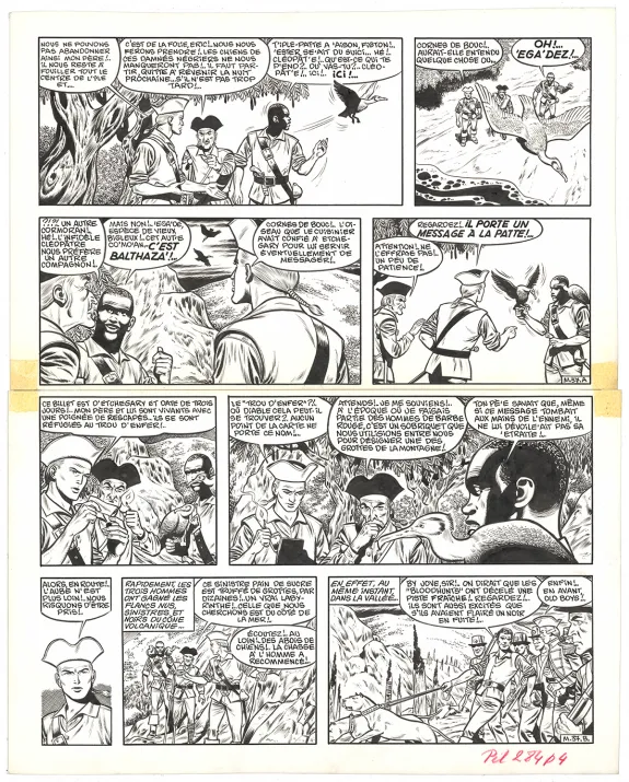 Black and white original page, Barbe-Rouge, Mort ou vif (T.10), Victor Hubinon
