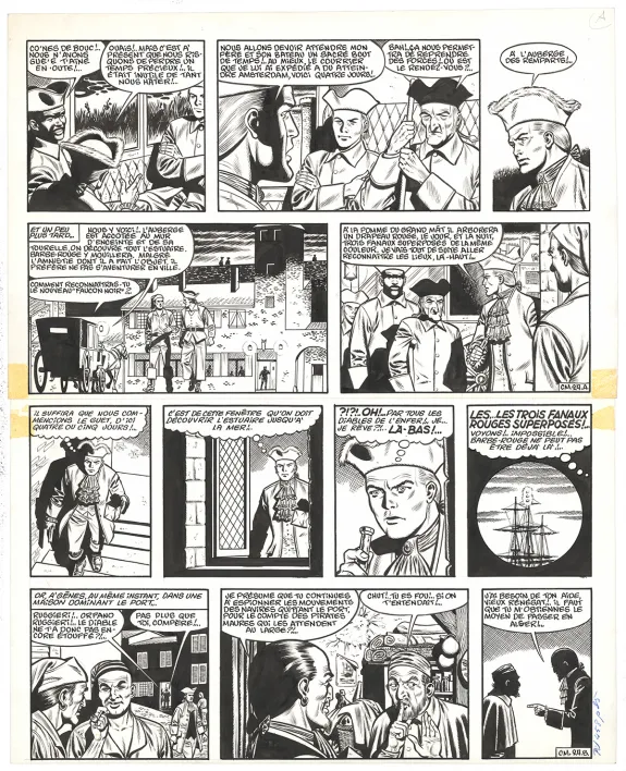 Planche noir et blanc, Barbe-Rouge, La Captive des Mores (T.16), Victor Hubinon