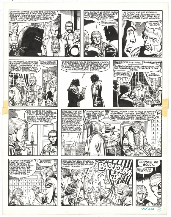 Planche noir et blanc, Barbe-Rouge, La Captive des Mores (T.16), Victor Hubinon