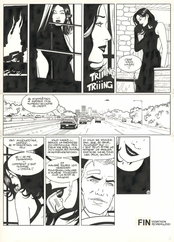 Black and white original page, I.R.$., La Stratégie Hagen (T.2), Bernard Vrancken