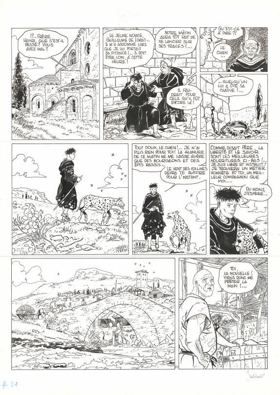 Black and white original page, Mémoires de Cendres, Coeur de pierre (T.2), Philippe Jarbinet