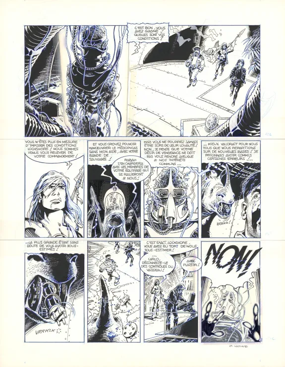 Planche noir et blanc, Aquablue, Le Mégophias (T.3), Olivier Vatine