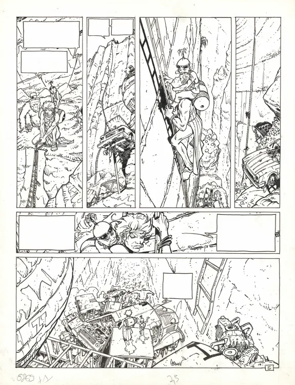 Black and white original page, Dayak, Ghetto 9 (T.1), Philippe Adamov