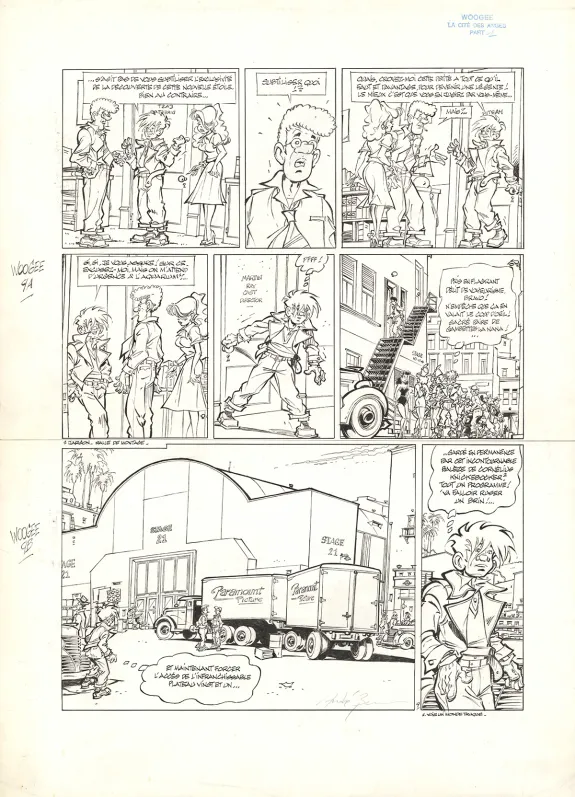 Planche noir et blanc, Woogee, La Cité des anges - Acte 1 (T.2), André Benn