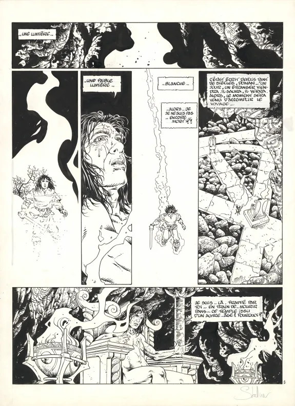 Planche noir et blanc, Malheig, L'œil de Wedal (T.3), Eric Stalner
