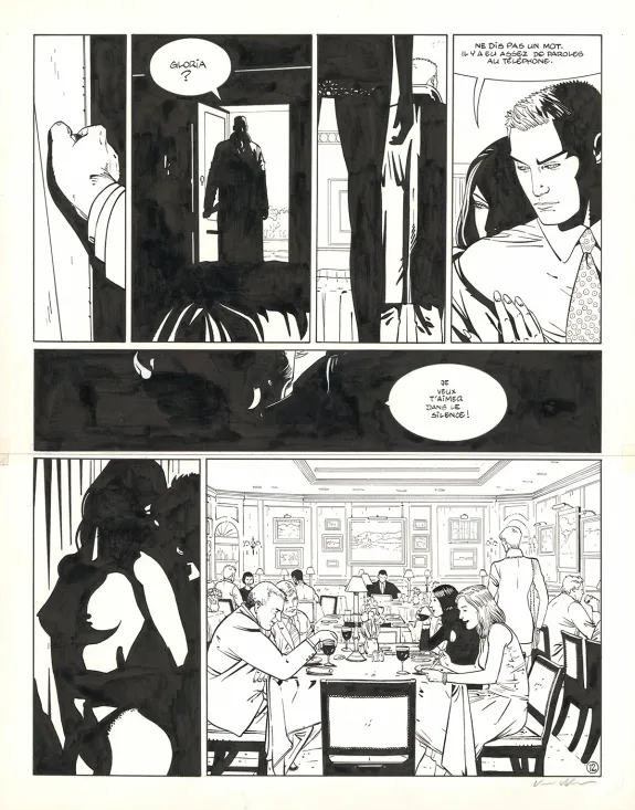 Black and white original page, I.R.$., Le Corrupteur (T.6), Bernard Vrancken