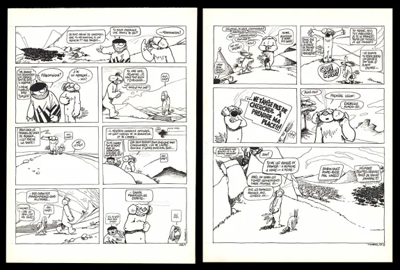 Black and white original page, Le Génie des alpages , sabotage et paturage (T.11),  F'murr