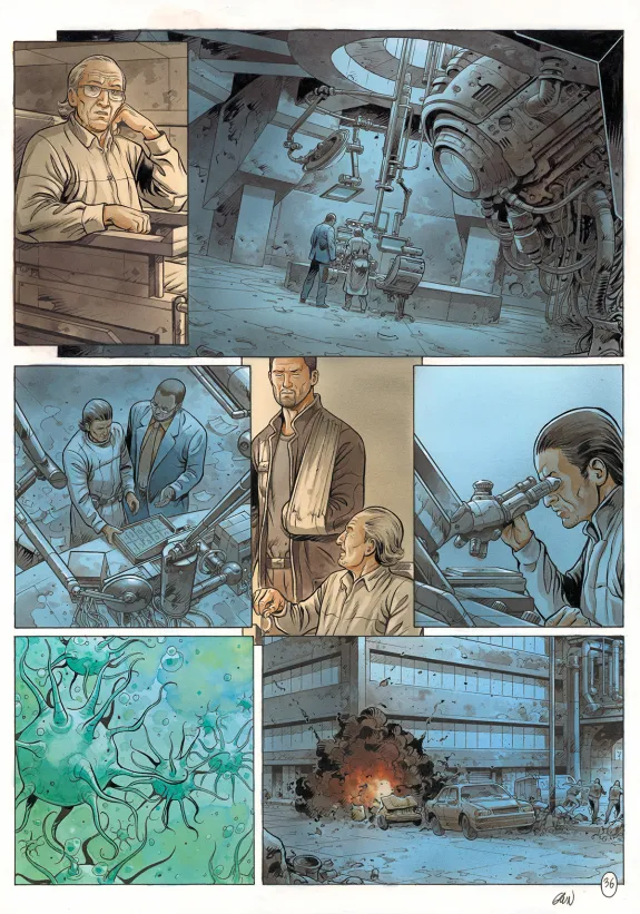 Colored original page, Metronom', Virus psychique (T.4),  Grun