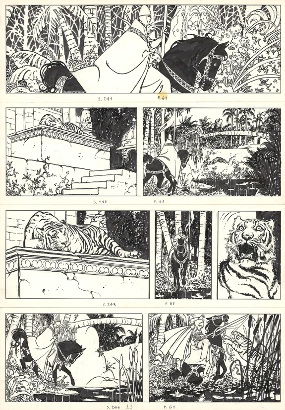 Planche noir et blanc, Giuseppe Bergman, Milo Manara