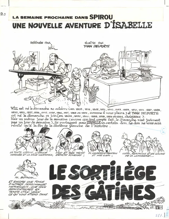 Planche noir et blanc, Isabelle,  Will