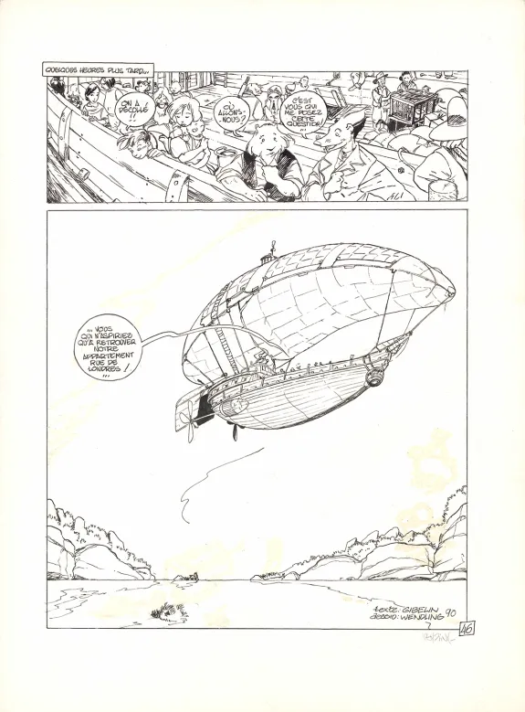 Black and white original page, Les Lumières de l'Amalou, Théo (T.1), Claire Wendling