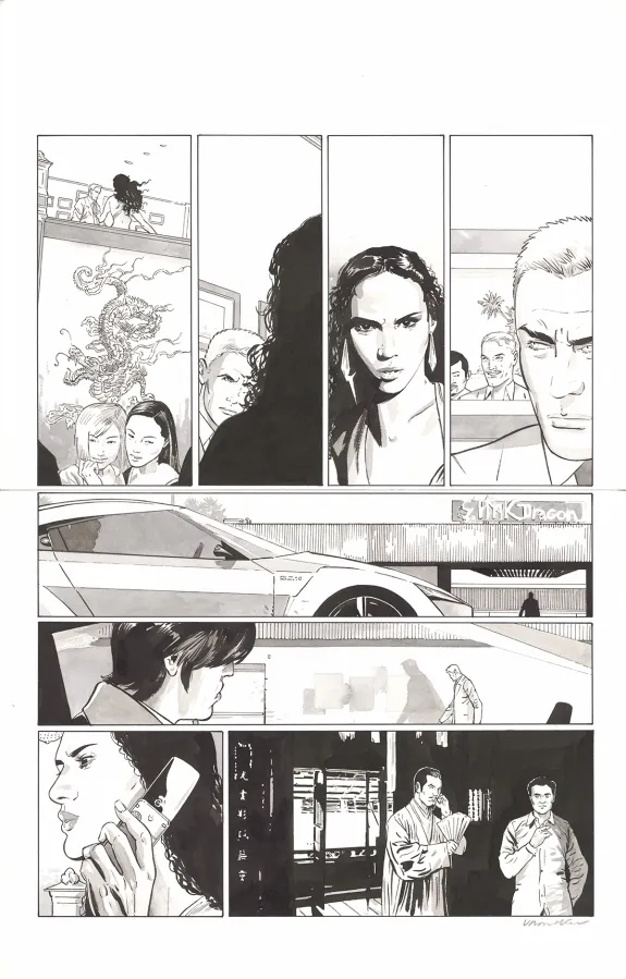 Black and white original page, I.R.$., L'Or de Yamashita (T.13), Bernard Vrancken