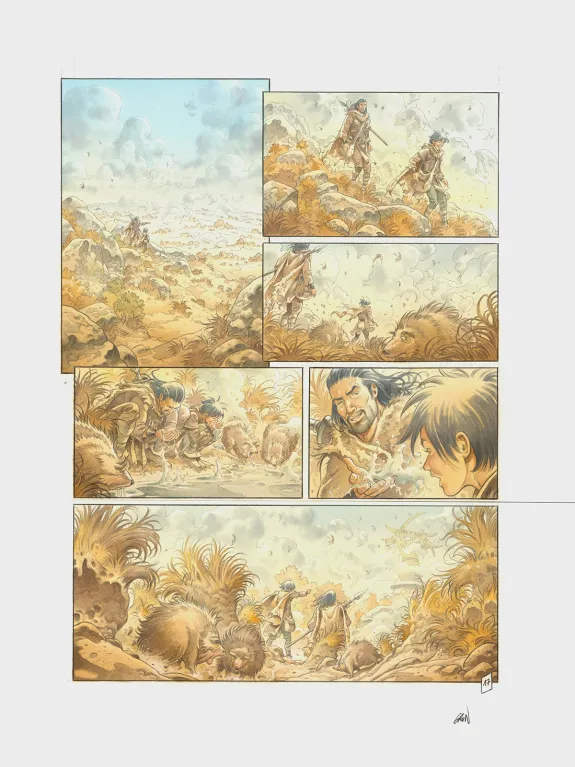 Colored original page, Les Hautes Herbes,  Grun