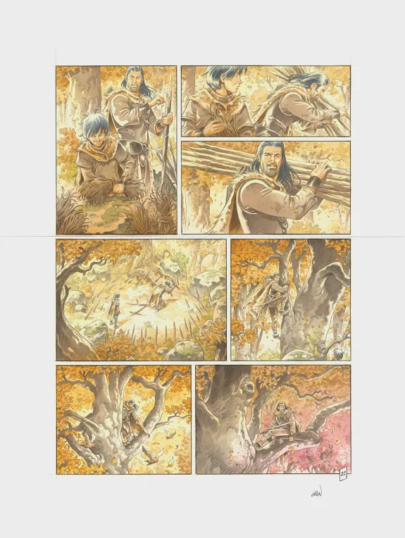 Colored original page, Les Hautes Herbes,  Grun