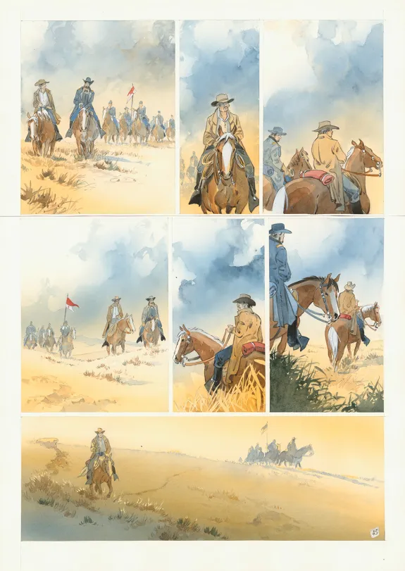 Planche couleur, Cheyenne, Patrick Prugne