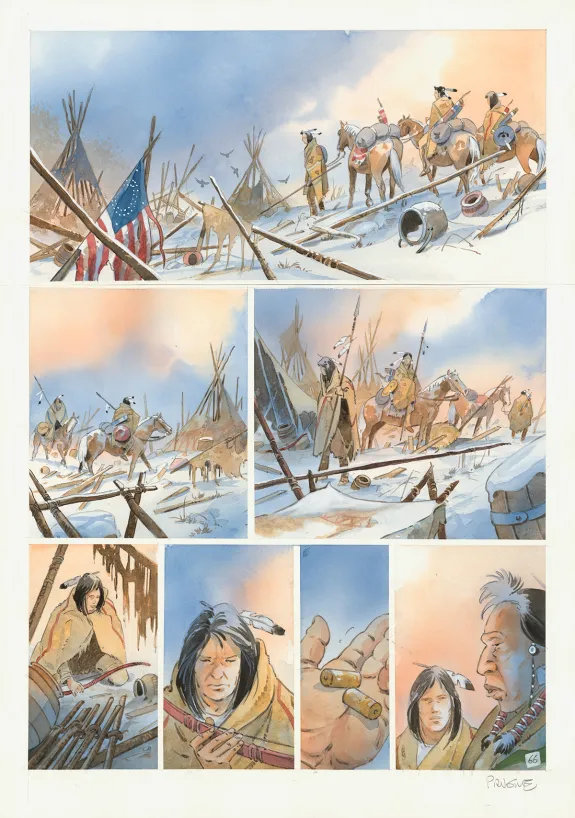 Colored original page, Cheyenne, Patrick Prugne