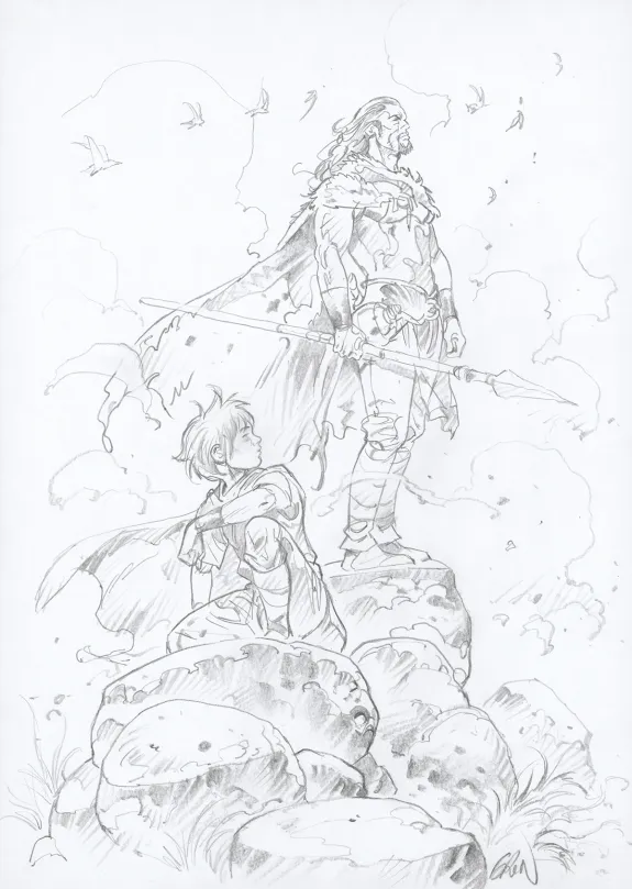 Illustration noir et blanc, Les Hautes Herbes,  Grun