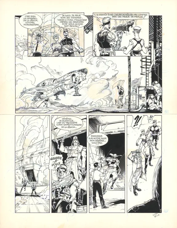 Black and white original page, Aquablue, Corail noir (T.4), Olivier Vatine