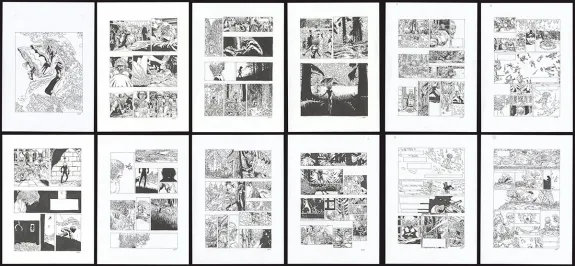Black and white original page, Un destin de trouveur : un récit des contes de la Pieuvre, Stéphane Gess