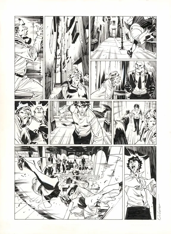 Black and white original page, Jazz Maynard, Sans espoir (T.4),  Roger