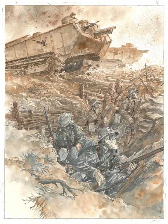 Colored illustration, Notre Mère la Guerre,  Maël