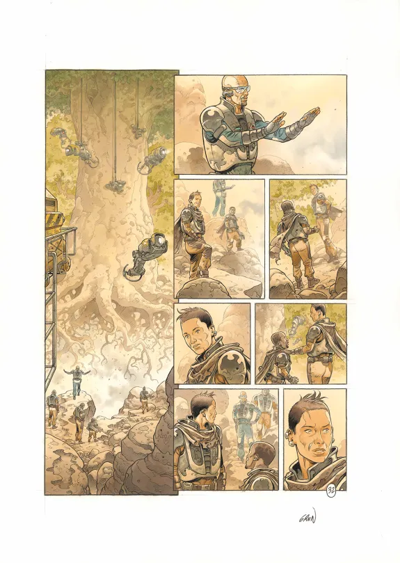 Colored original page, On Mars, Les Solitaires (T.2),  Grun