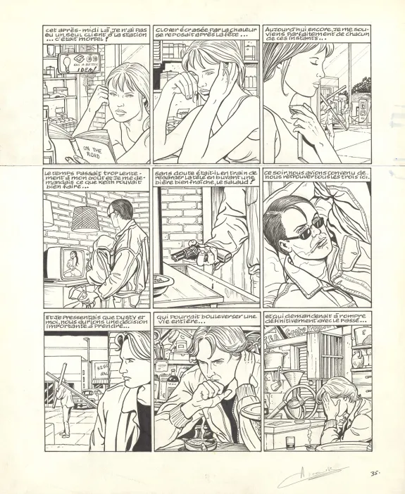 Black and white original page, Loranne, Clover (T.1), Viviane Nicaise