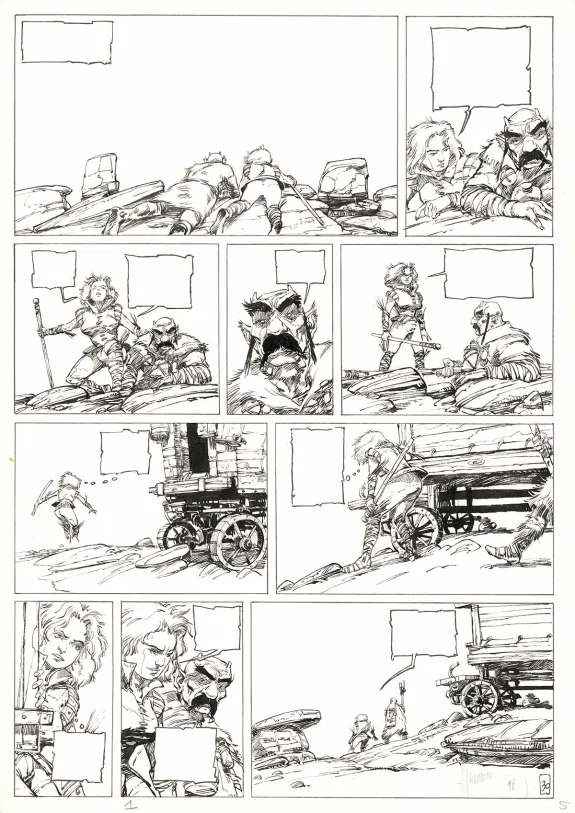 Black and white original page, Le Temps des cendres, Avant tout (T.1), Fabrice Meddour