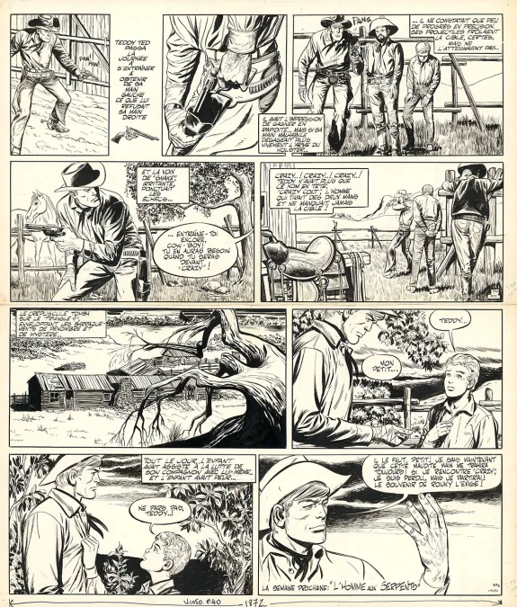 Planche noir et blanc, Teddy Ted, Gérald Forton