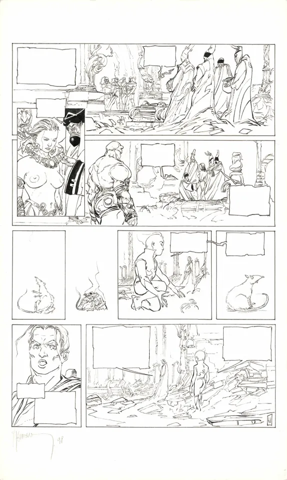 Black and white original page, Le Temps des cendres, Avant tout (T.1), Fabrice Meddour