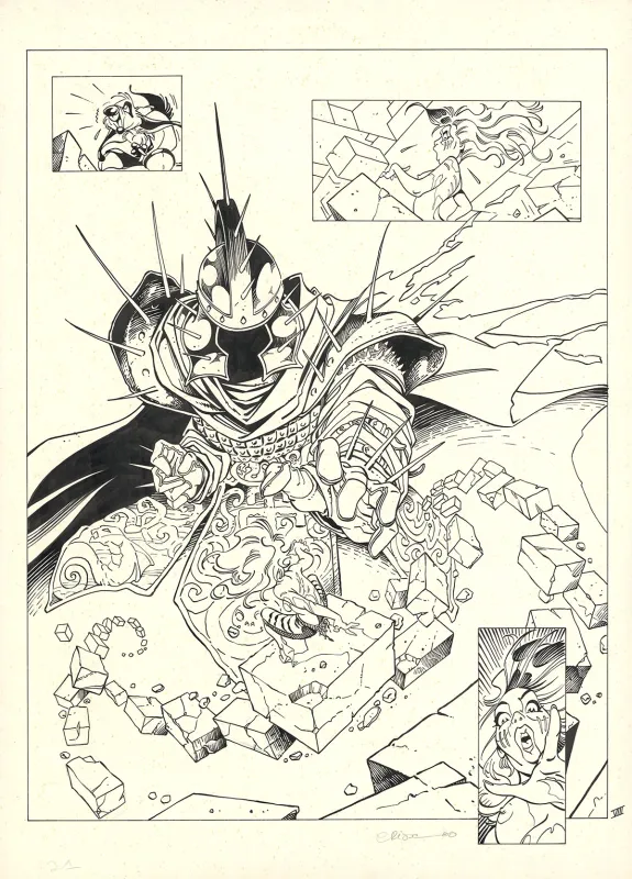 Planche noir et blanc, L'Épée de Cristal, L'épée de cristal - Intégrale,  Crisse