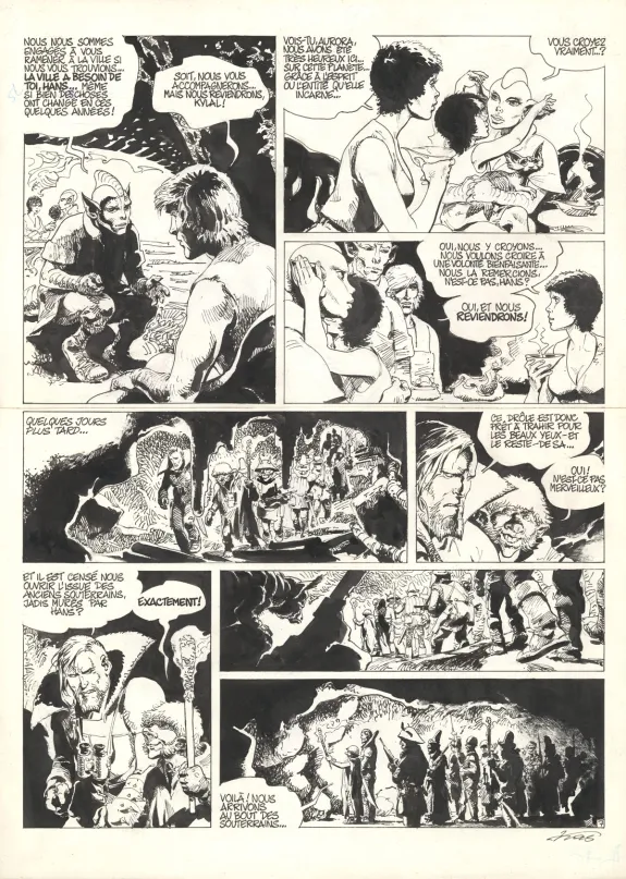 Planche noir et blanc, Hans, Le Visage du monstre (T.8),  Kas